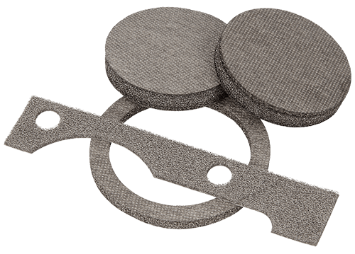 導電性フォームは、CAD図面に応じて任意の形状にカットできます。丸い部分には銅とニッケルでメッキされた不織布の最上層があります-これはオプションです