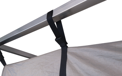 Faraday shielded tent Adjustable robe to frame