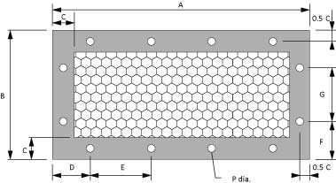 honeycomb ventilation panels dimenional drawing